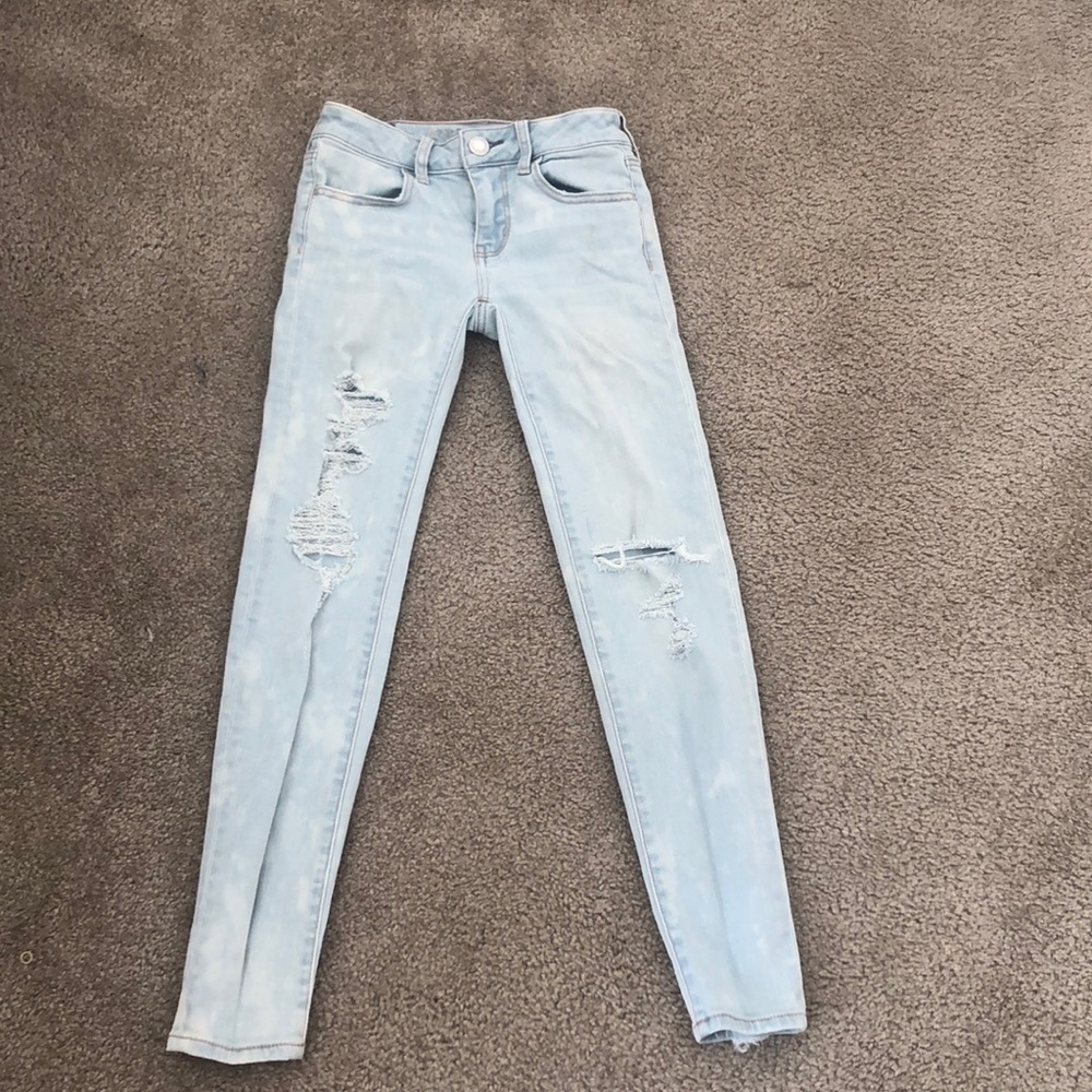 Acid wash jeans light blue